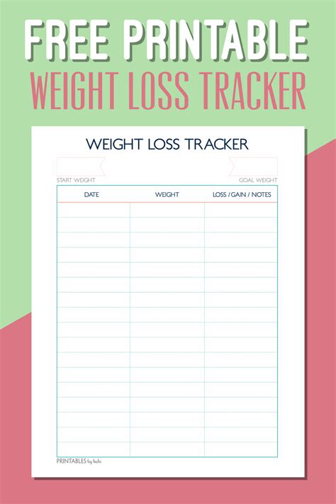 Pdf Weight Loss Tracker Printable